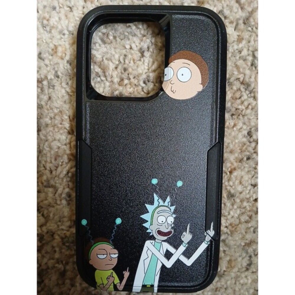 Iphone 14Pro Rick And Morty Friendly Gesture‎ Fashion Phone Case Black